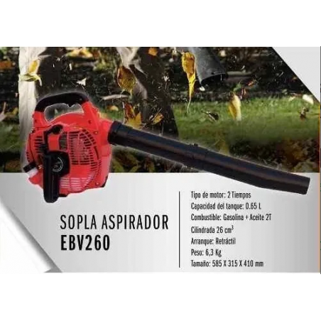 Soplador barredor de hojas motor bencinero portátil